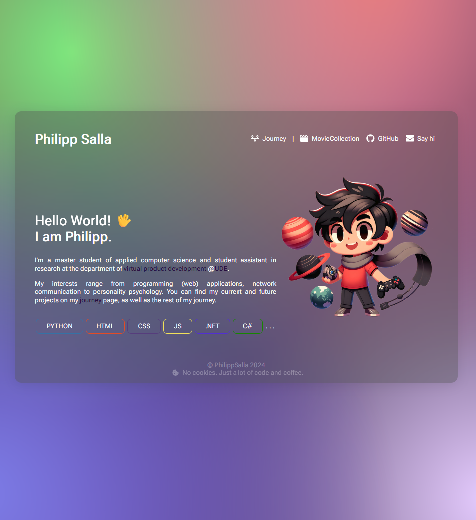 The third generation of my portfolio website.