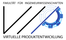The logo of the chair of virtual product development @UDE.